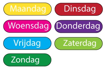 Dagen van de week 7 magneetjes